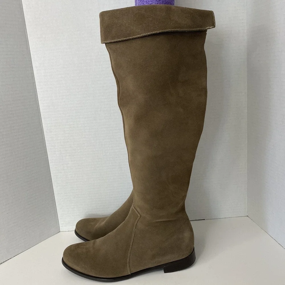 La Canadienne Womens 19240‎ Tall Suede Boots Taupe Brown Canada Size 7.5 M